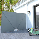 NNEVL Collapsible Terrace Side Awning Grey 240x160 cm