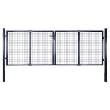 NNEVL Mesh Garden Gate Galvanised Steel 289x125 cm Grey