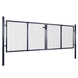 NNEVL Mesh Garden Gate Galvanised Steel 289x125 cm Grey