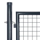 NNEVL Mesh Garden Gate Galvanised Steel 289x125 cm Grey