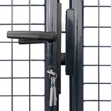 NNEVL Mesh Garden Gate Galvanised Steel 289x125 cm Grey