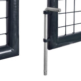NNEVL Mesh Garden Gate Galvanised Steel 289x125 cm Grey