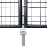 NNEVL Mesh Garden Gate Galvanised Steel 289x125 cm Grey