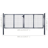 NNEVL Mesh Garden Gate Galvanised Steel 289x125 cm Grey