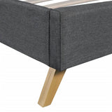 NNEVL Bed with Memory Foam Mattress Dark Grey Fabric Double Size