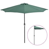 NNEVL Balcony Parasol with Aluminium Pole Green 270x135 cm Half