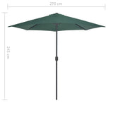 NNEVL Balcony Parasol with Aluminium Pole Green 270x135 cm Half