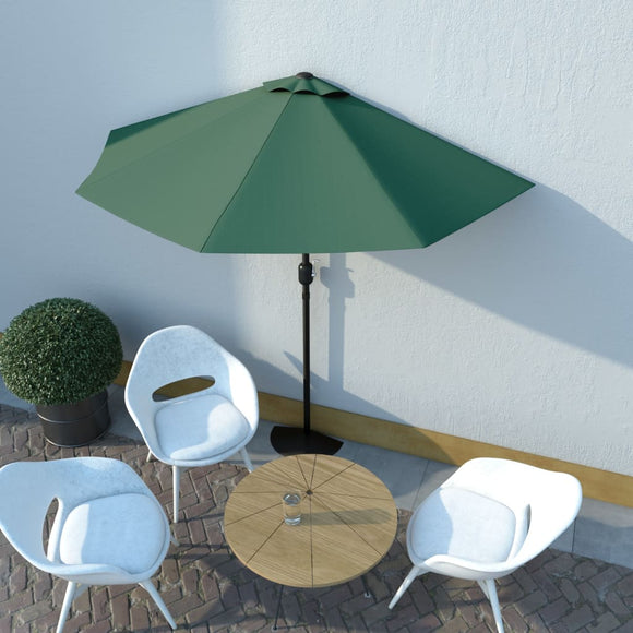 NNEVL Balcony Parasol with Aluminium Pole Green 270x135 cm Half