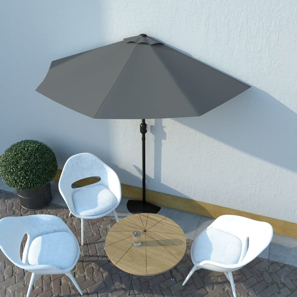 NNEVL Balcony Parasol with Aluminium Pole Anthracite 270x135 cm Half