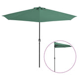 NNEVL Balcony Parasol with Aluminium Pole Green 300x150 cm Half
