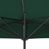 NNEVL Balcony Parasol with Aluminium Pole Green 300x150 cm Half