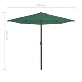 NNEVL Balcony Parasol with Aluminium Pole Green 300x150 cm Half