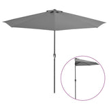 NNEVL Balcony Parasol with Aluminium Pole Anthracite 300x150 cm Half
