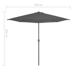 NNEVL Balcony Parasol with Aluminium Pole Anthracite 300x150 cm Half