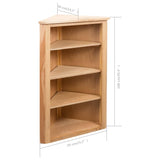 NNEVL Corner Shelf 59x36x100 cm Solid Oak Wood