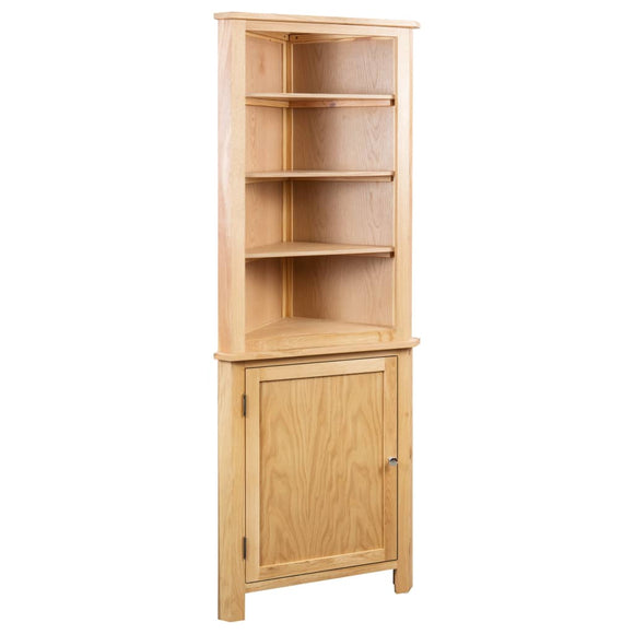 NNEVL Corner Cabinet 59x36x180 cm Solid Oak Wood
