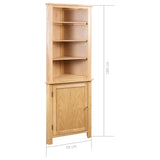 NNEVL Corner Cabinet 59x36x180 cm Solid Oak Wood