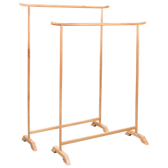 NNEVL Clothes Racks 2 pcs Solid Oak Wood