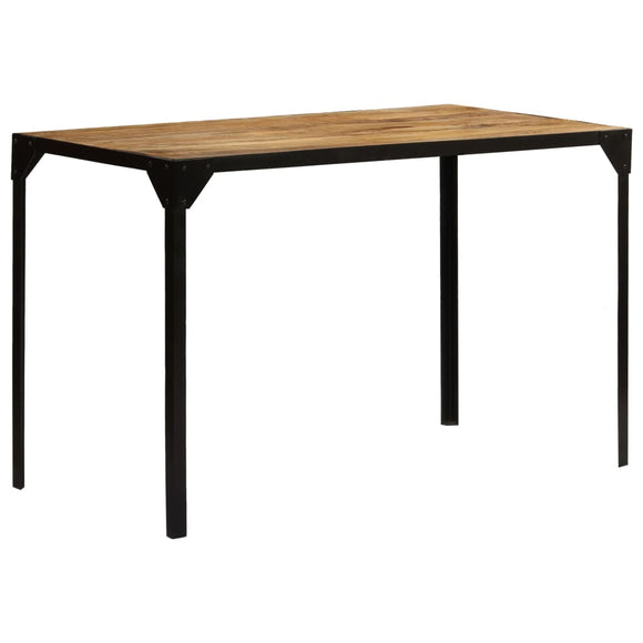 NNEVL Dining Table Solid Rough Mange Wood and Steel 120 cm
