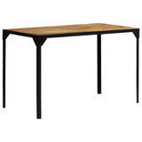 NNEVL Dining Table Solid Rough Mange Wood and Steel 120 cm