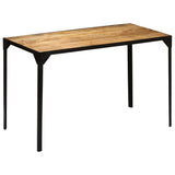 NNEVL Dining Table Solid Rough Mange Wood and Steel 120 cm