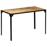 NNEVL Dining Table Solid Rough Mange Wood and Steel 120 cm