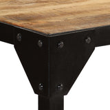 NNEVL Dining Table Solid Rough Mange Wood and Steel 120 cm