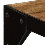 NNEVL Dining Table Solid Rough Mange Wood and Steel 120 cm