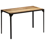 NNEVL Dining Table Solid Rough Mange Wood and Steel 120 cm