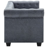 NNEVL 2-Seater Chesterfield Sofa Artificial Suede Leather Grey