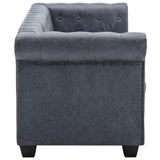 NNEVL 3-Seater Chesterfield Sofa Artificial Suede Leather Grey