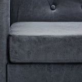 NNEVL 3-Seater Chesterfield Sofa Artificial Suede Leather Grey