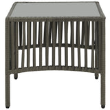 NNEVL Sunloungers 2 pcs with Table Poly Rattan Grey