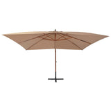 NNEVL Cantilever Umbrella with Wooden Pole 400x300 cm Taupe
