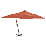 NNEVL Cantilever Umbrella with Wooden Pole 400x300 cm Terracotta