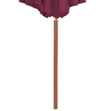 NNEVL Outdoor Parasol with Wooden Pole 300 cm Bordeaux Red