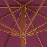 NNEVL Outdoor Parasol with Wooden Pole 300 cm Bordeaux Red