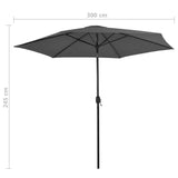 NNEVL Outdoor Parasol with Metal Pole 300 cm Anthracite