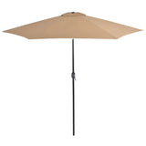 NNEVL Outdoor Parasol with Metal Pole 300 cm Taupe
