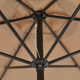 NNEVL Outdoor Parasol with Metal Pole 300 cm Taupe