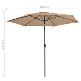NNEVL Outdoor Parasol with Metal Pole 300 cm Taupe