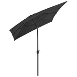 NNEVL Outdoor Parasol with Metal Pole 300x200 cm Anthracite
