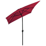 NNEVL Outdoor Parasol with Metal Pole 300x200 cm Bordeaux Red