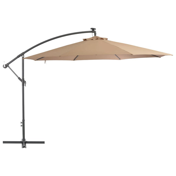 NNEVL Cantilever Umbrella with Aluminium Pole 350 cm Taupe