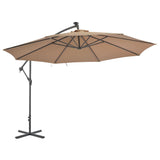 NNEVL Cantilever Umbrella with Aluminium Pole 350 cm Taupe