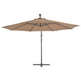 NNEVL Cantilever Umbrella with Aluminium Pole 350 cm Taupe