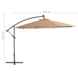 NNEVL Cantilever Umbrella with Aluminium Pole 350 cm Taupe