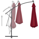 NNEVL Cantilever Umbrella with Aluminium Pole 350 cm Bordeaux Red