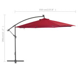 NNEVL Cantilever Umbrella with Aluminium Pole 350 cm Bordeaux Red