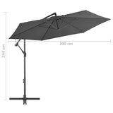 NNEVL Cantilever Umbrella with Aluminium Pole 300 cm Anthracite